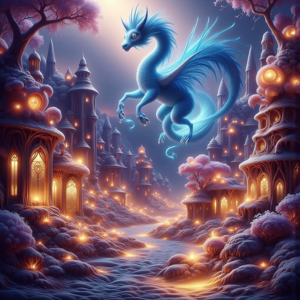 Mystical Fantasy World in 3D Matte Painting Style