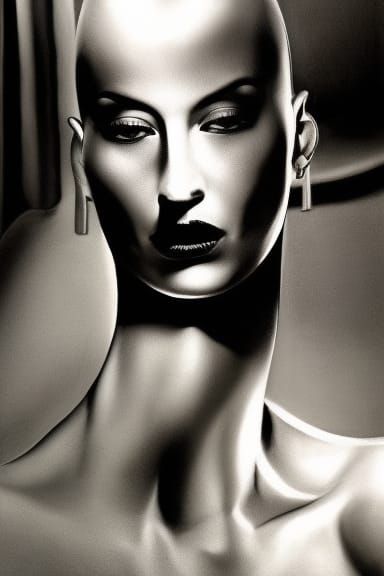 Optical Illusion: Grey Pompadour in Maximalist Style