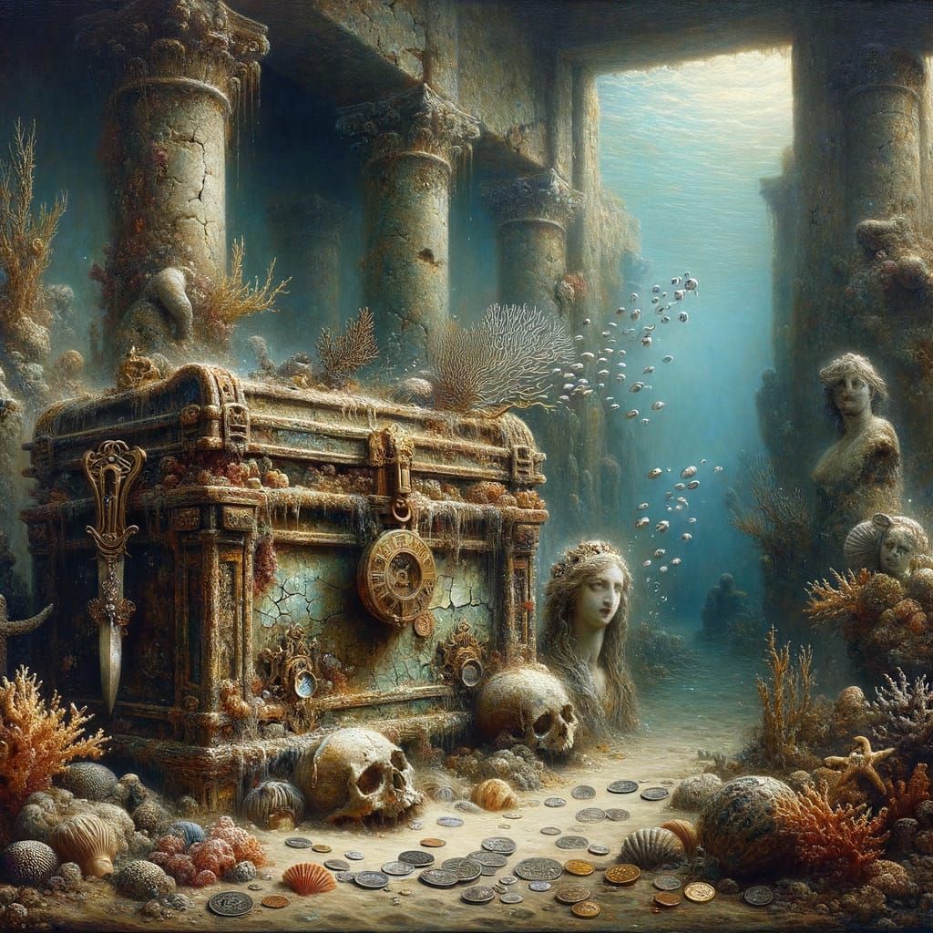 Forgotten crypt flooded by the sea