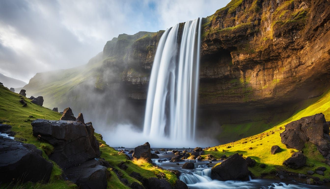 Spectacular Seljalandsfoss Waterfall in Iceland