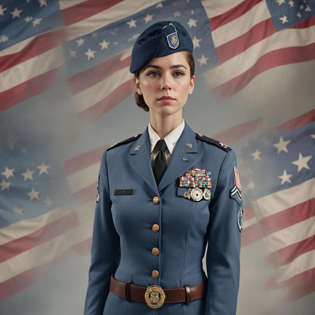 American Soldier Portrait in Vivid Color