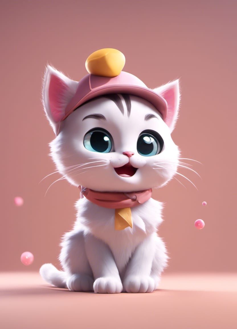 Cute Cat Designed with 3D Game Cinematic Feel