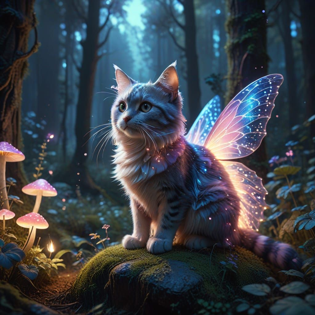 Magical fairy cat