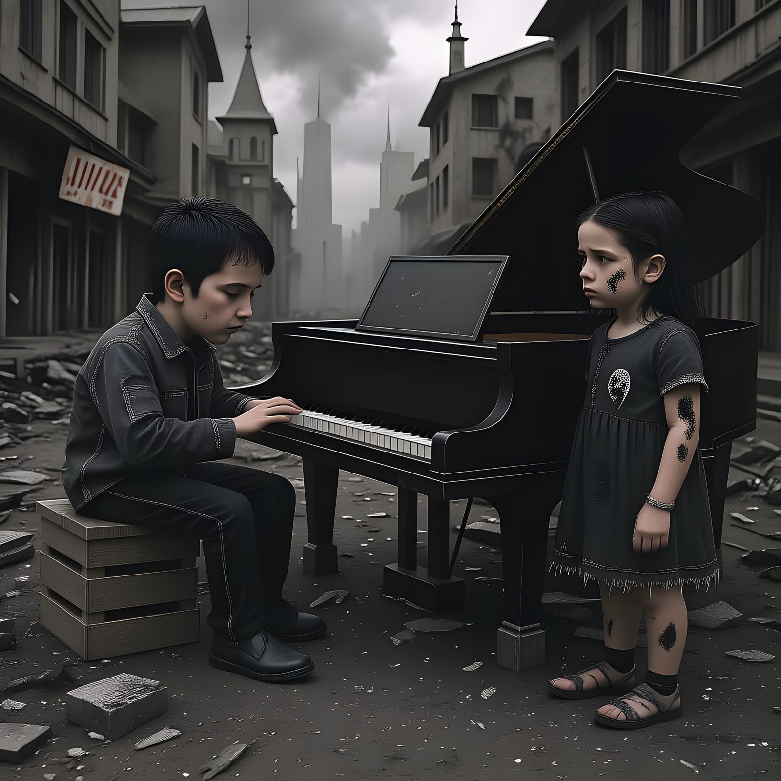 Chess Masters in War-Torn City Ruins