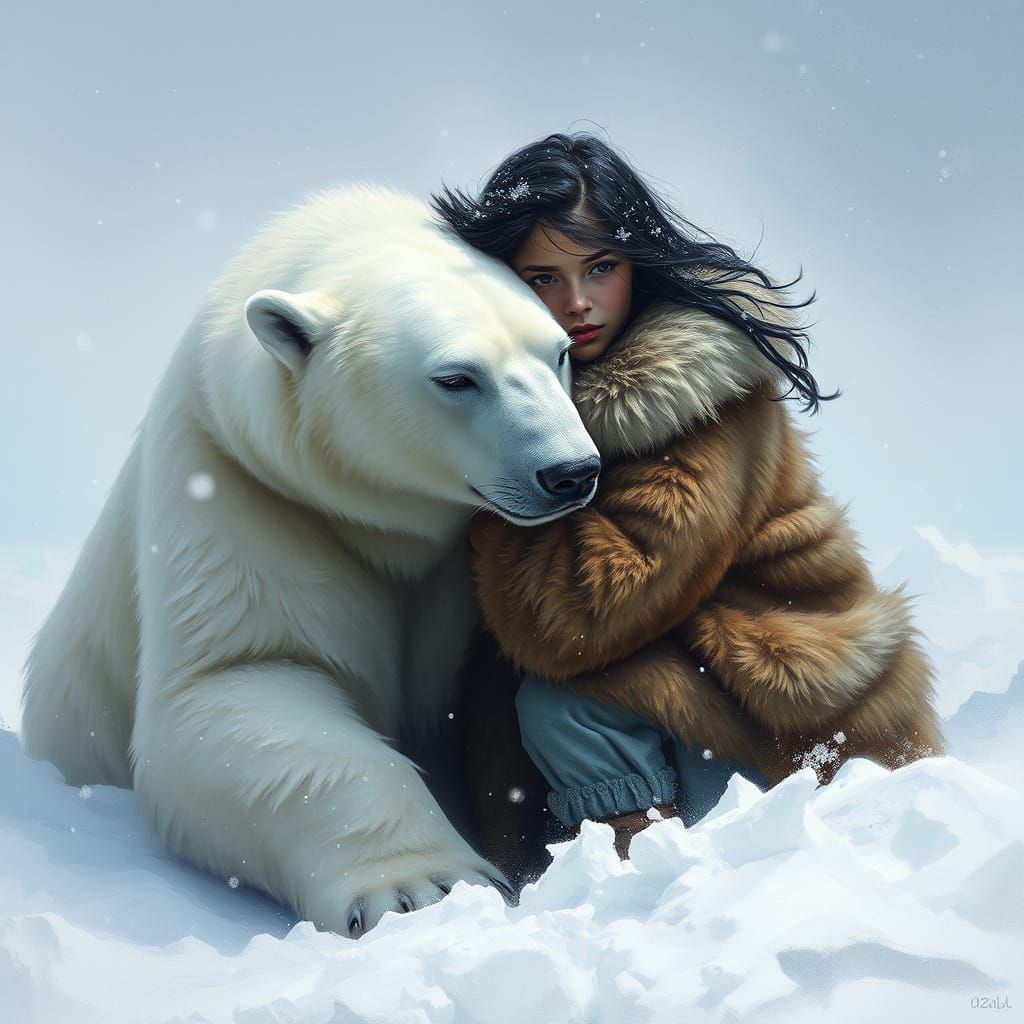 Polar Bear & Girl - Study 01 - Flux Schnell Model