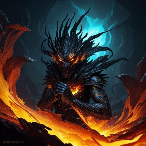 Crystallized Amber Creature with Glowing Veins