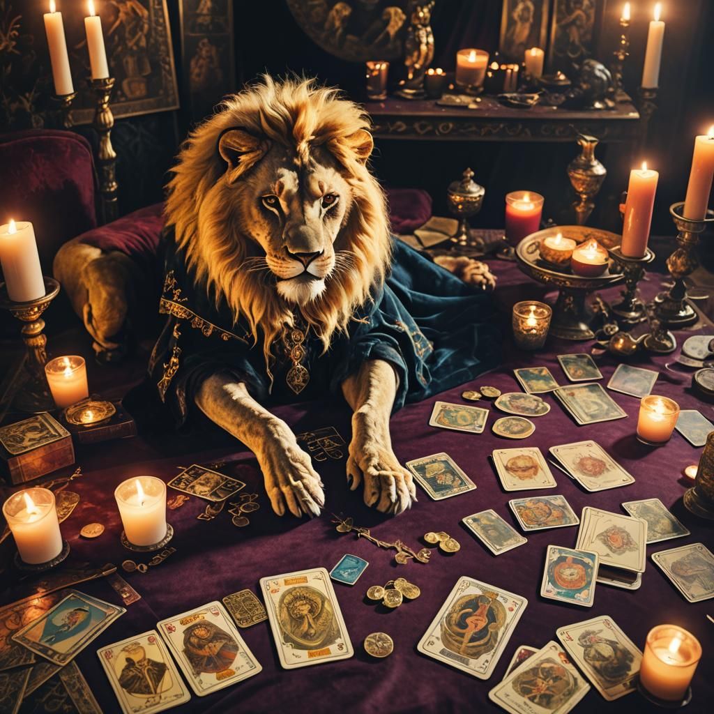 Hyperrealistic Tarot Reader in Fantasy Realism Style