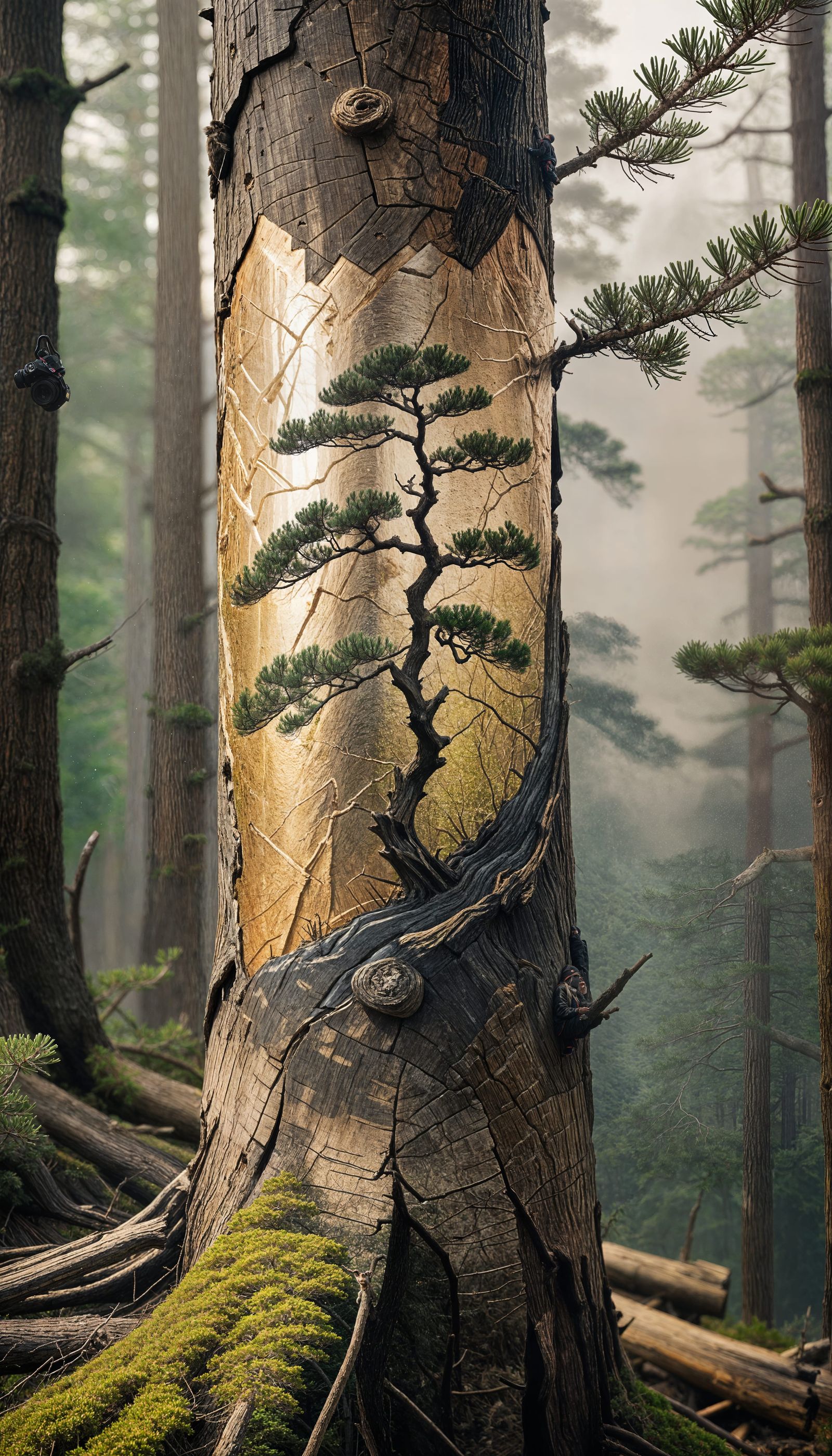 Kintsugi Pine Tree Art