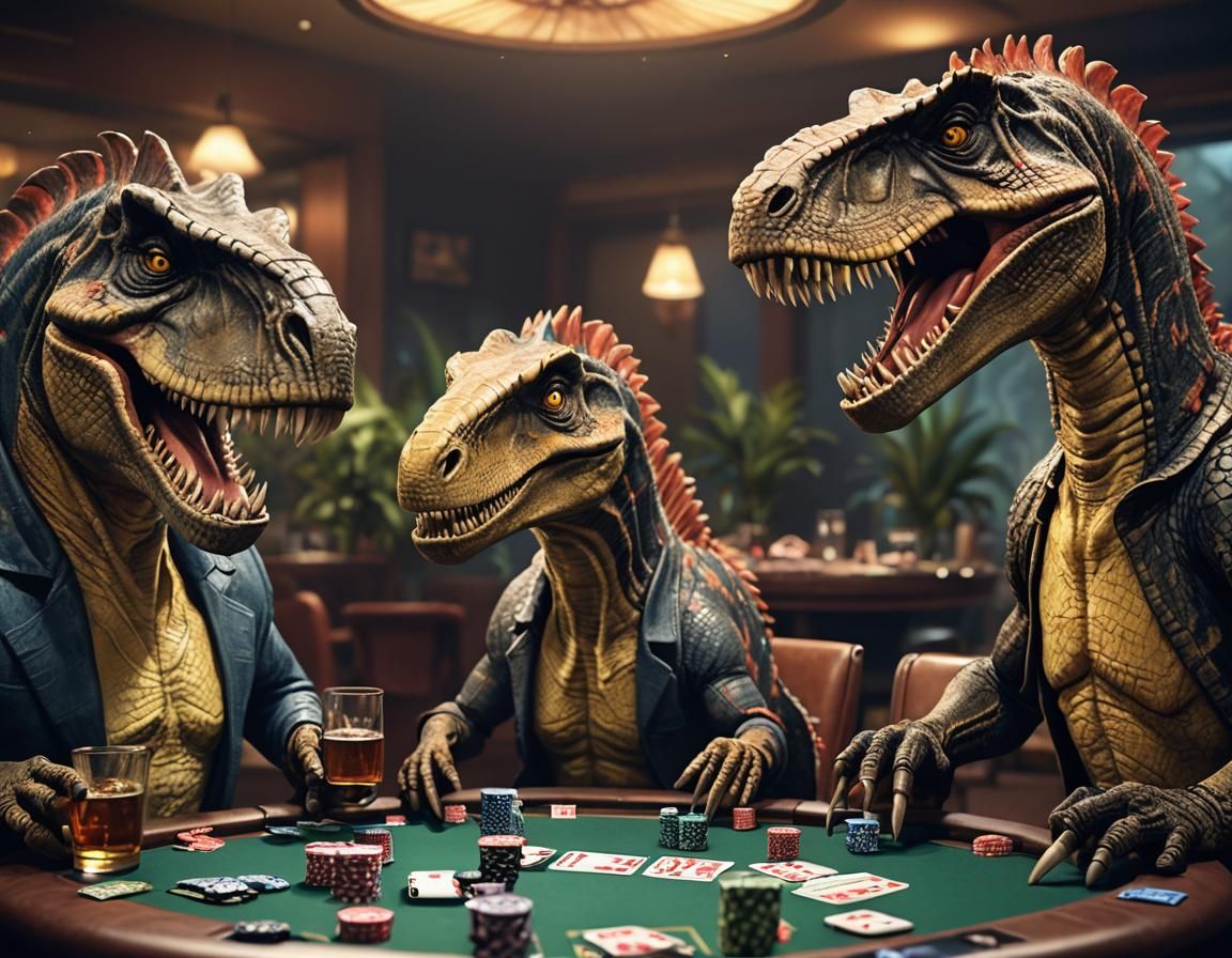 Dinosaurs Playing Poker: 3D Game Cinematic