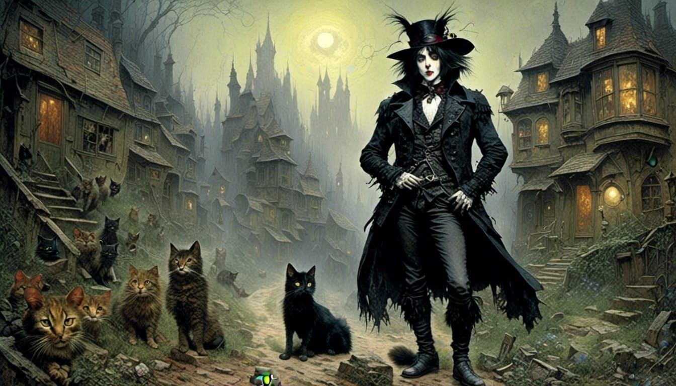 Grotesque Creature Seeks Self-Preservation in Dark Landscape