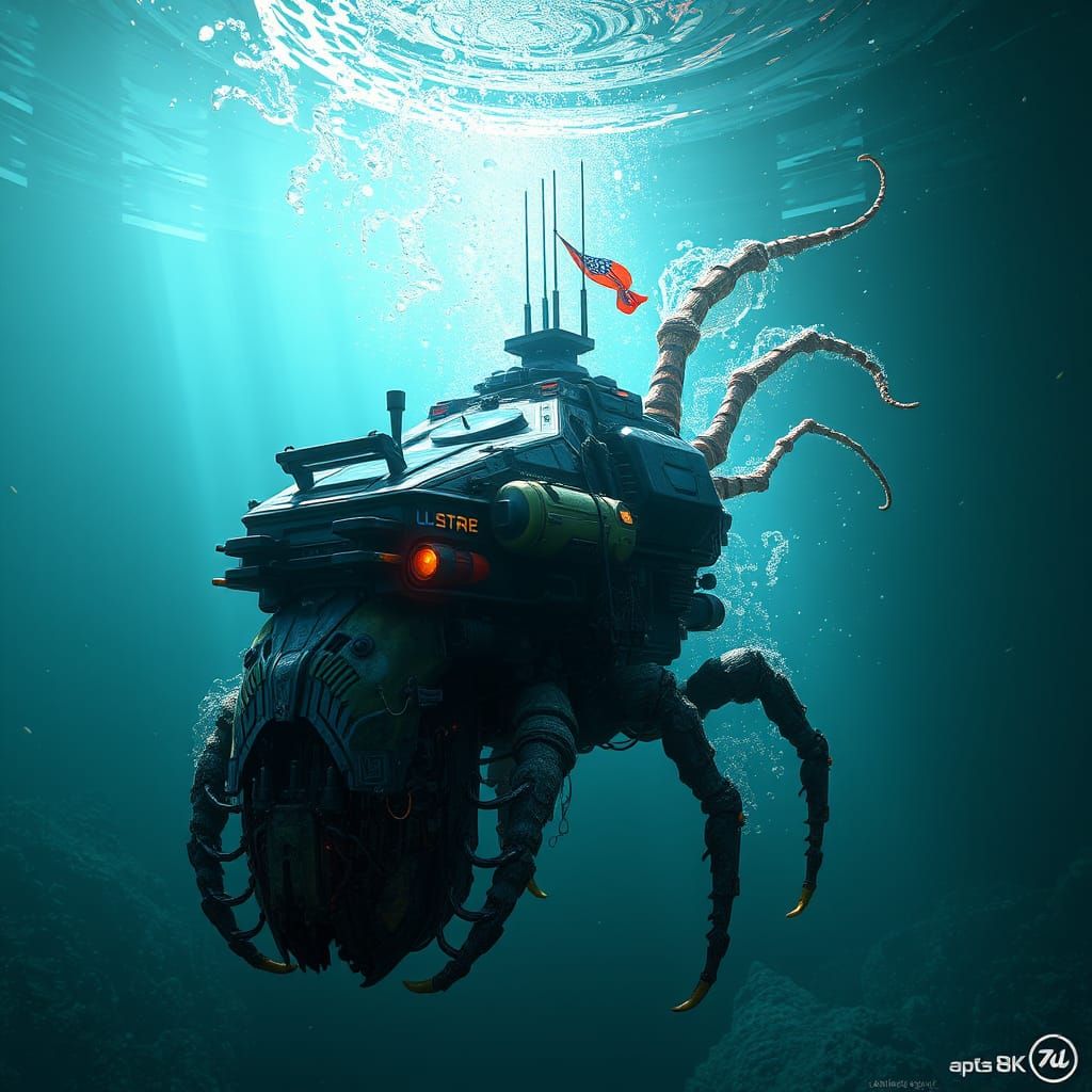 Techno-Organic Underwater Personnel Carrier in Fantastical D...