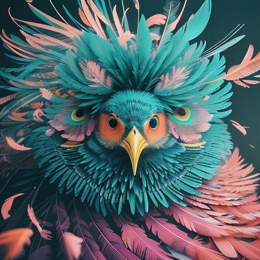 Surreal Staircase Covered in Feathers: Analog Horror