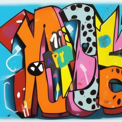 Graffiti Style "Happy Birthday" Art