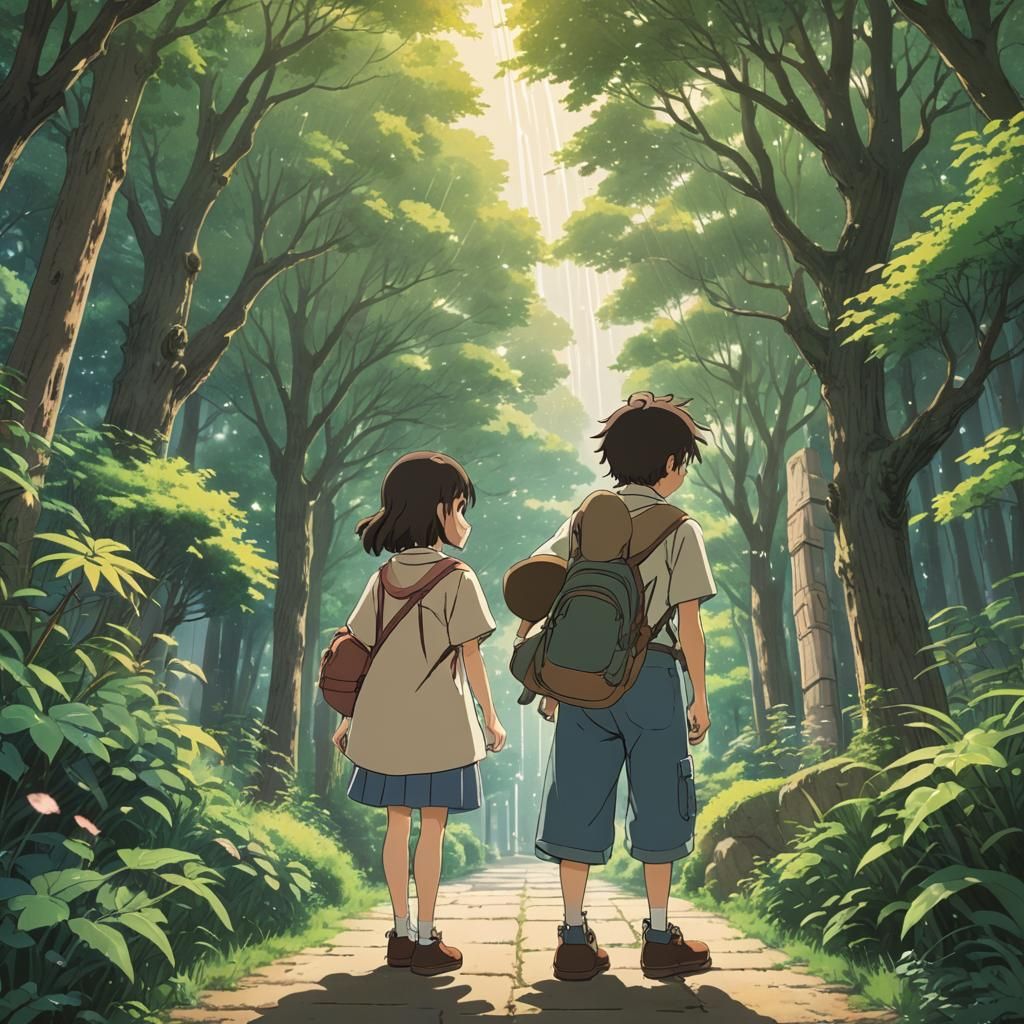 Heart-wrenching Goodbye in Studio Ghibli Anime Style