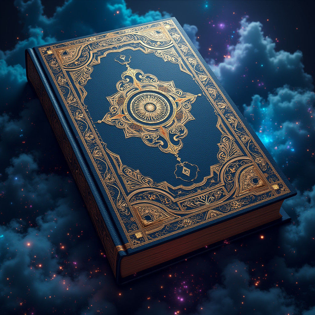 Mystical Islamic Novel Cover Art in Matte Style