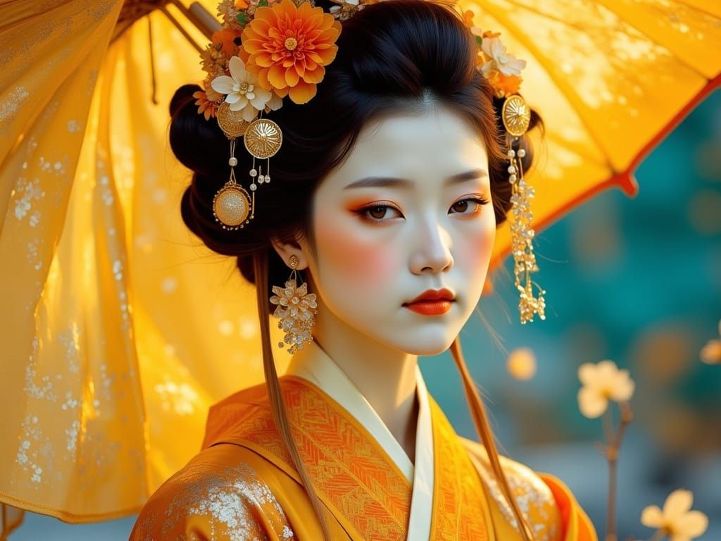 Geisha Ceremony with Dichen Lachman in Art Nouveau Style