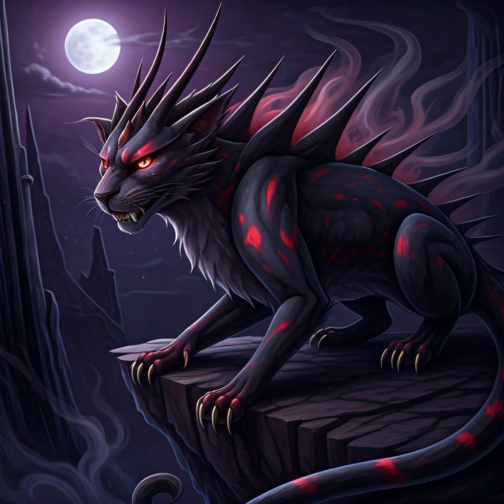 Elegant Dragon Dark Fakemon with Deadly Stealth