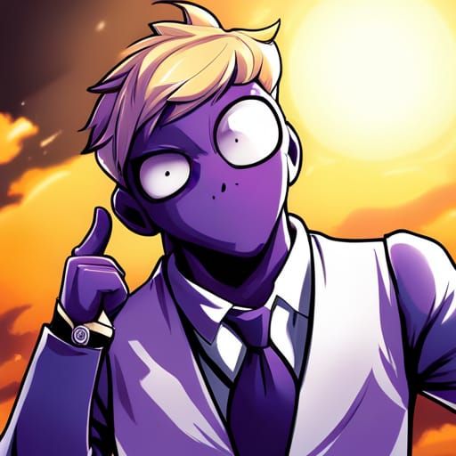 Purple Anime Character in Manga Style