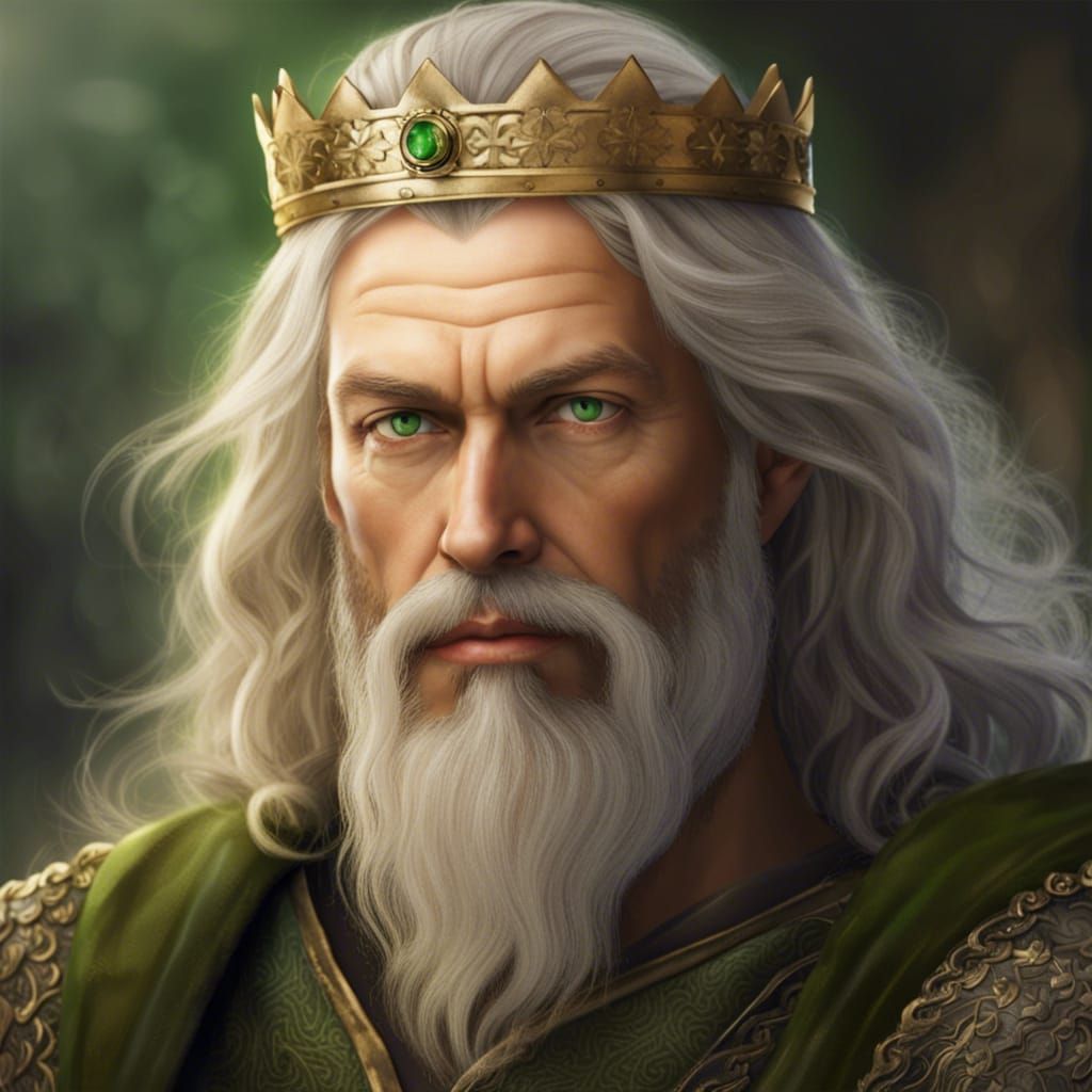Fantasy King with Blonde Hair and Green Eyes