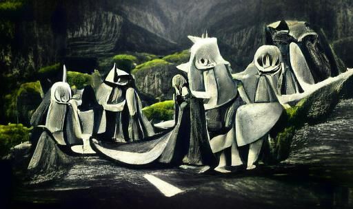 Fellowship of the Ring in Cubist Style