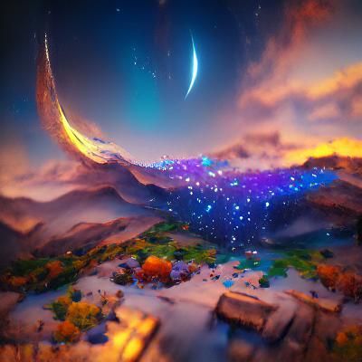 Fantasy Starfall Concept Art in Deep Color