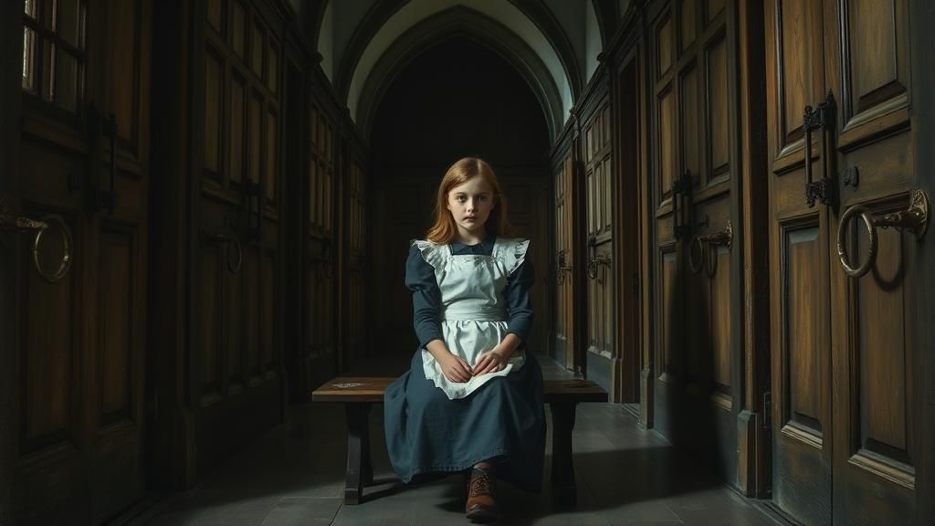 Melancholic Girl in Gothic Boarding School, 19th Century