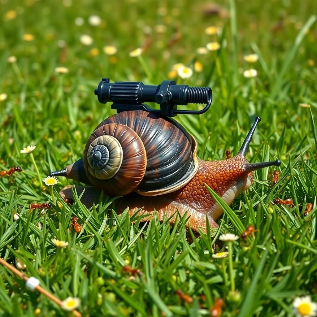 On a vibrant, emerald lawn, dotted with delicate wildflowers...