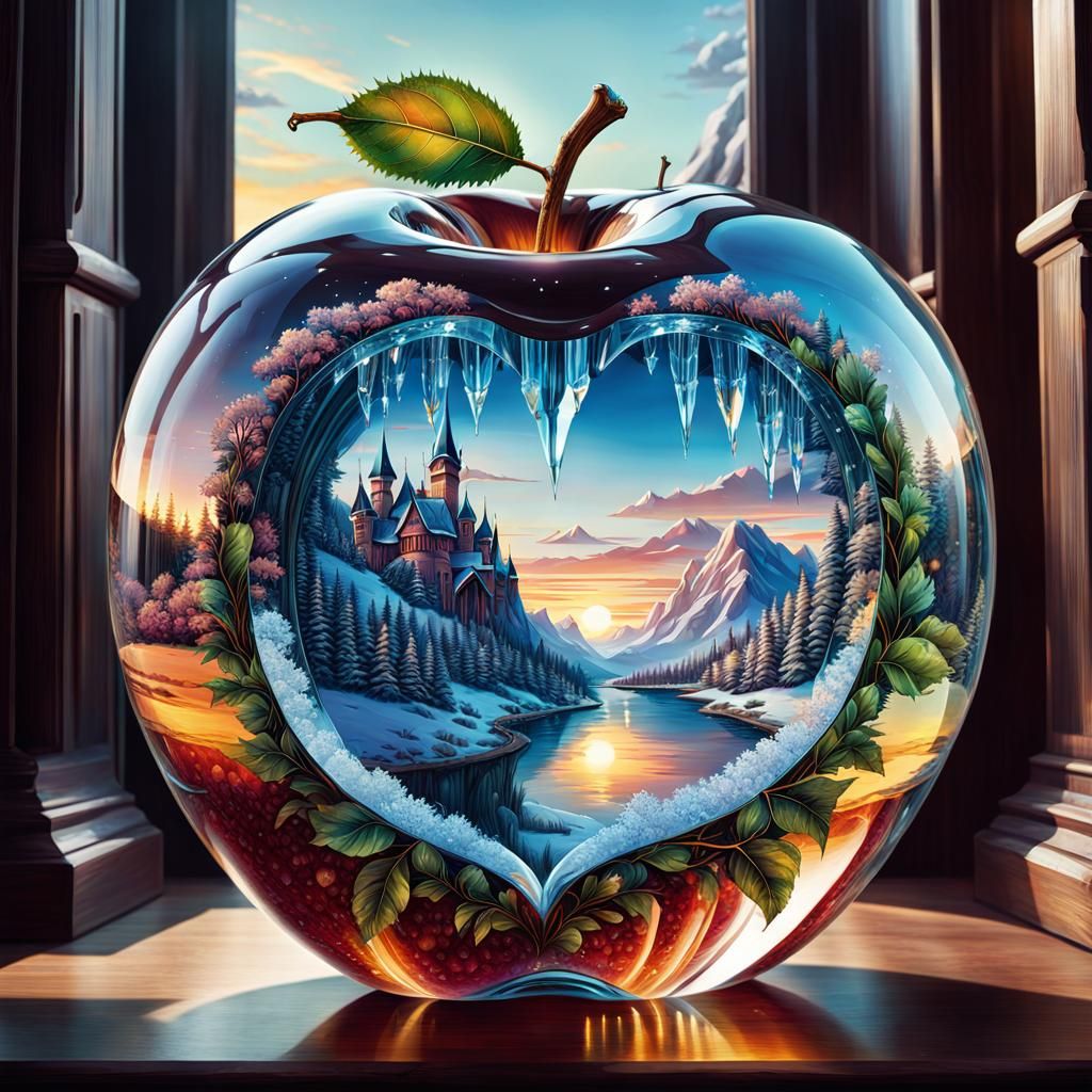 Crystal Apple: A Double Exposure Fantasy World