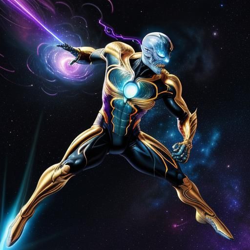 Silver Surfer and Allies in Cosmic Flight