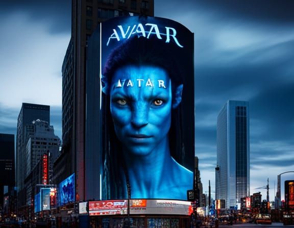 Avatar Movie Billboard in Vibrant Cityscape