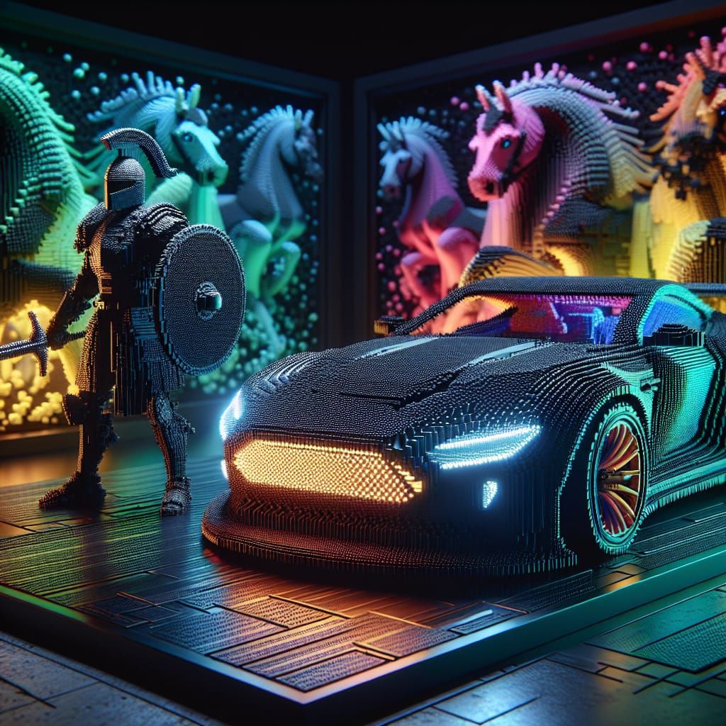 Intricate, hyper-detailed extreme close-up of an car K.I.T.T...