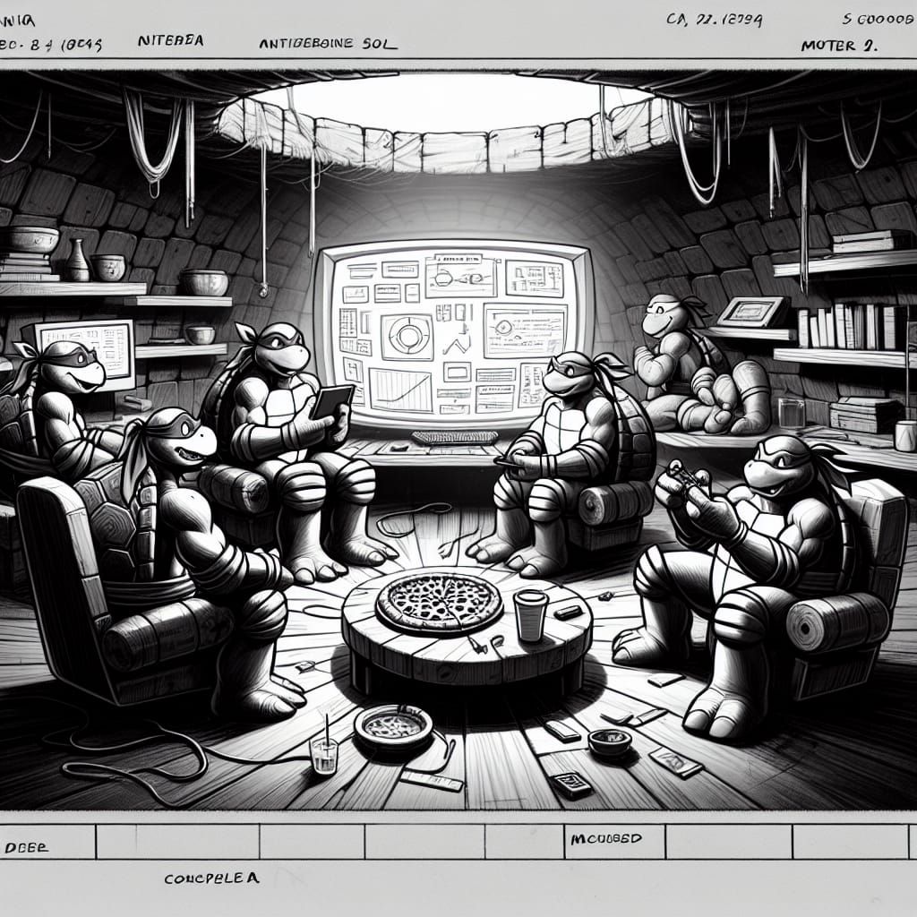 Teenage Mutant Ninja Turtles Lair: 90s Cartoon Sketch