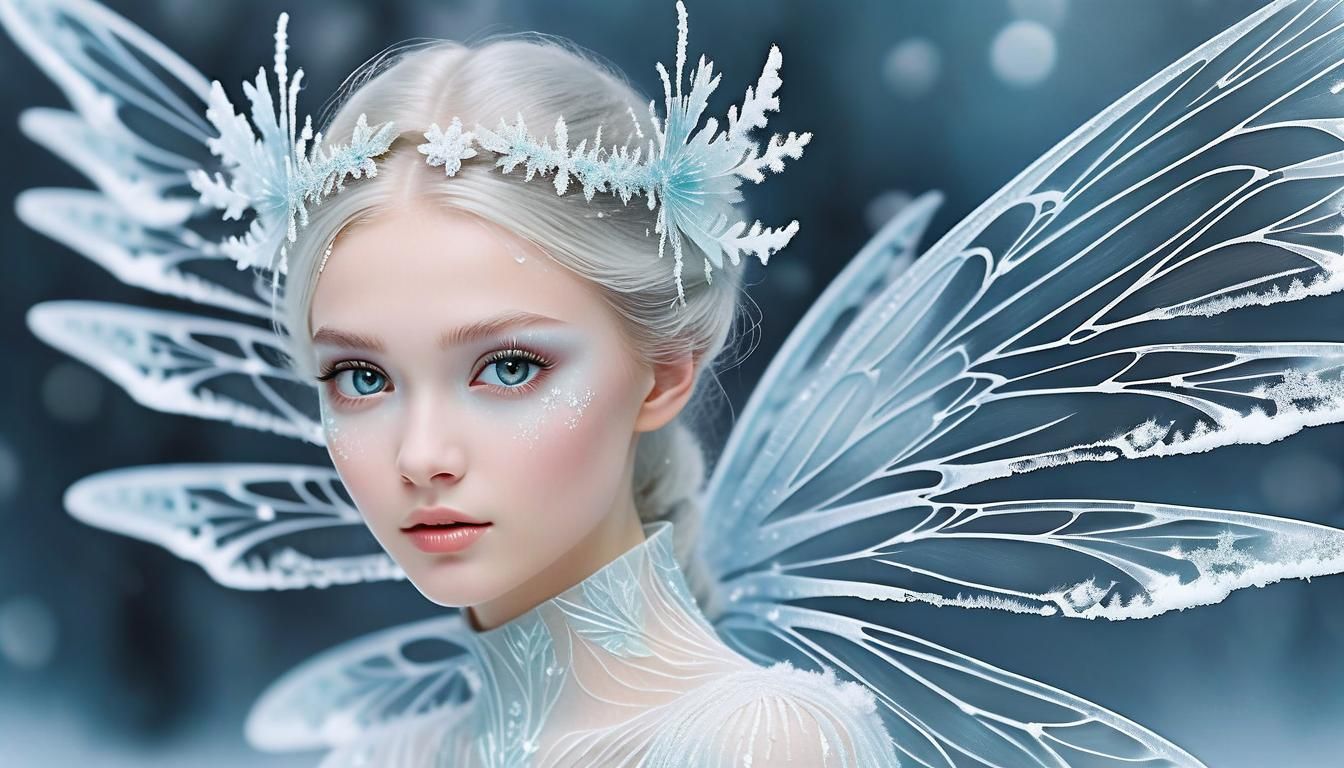 Slavic Winter Fairy with Ice Crystal Hair