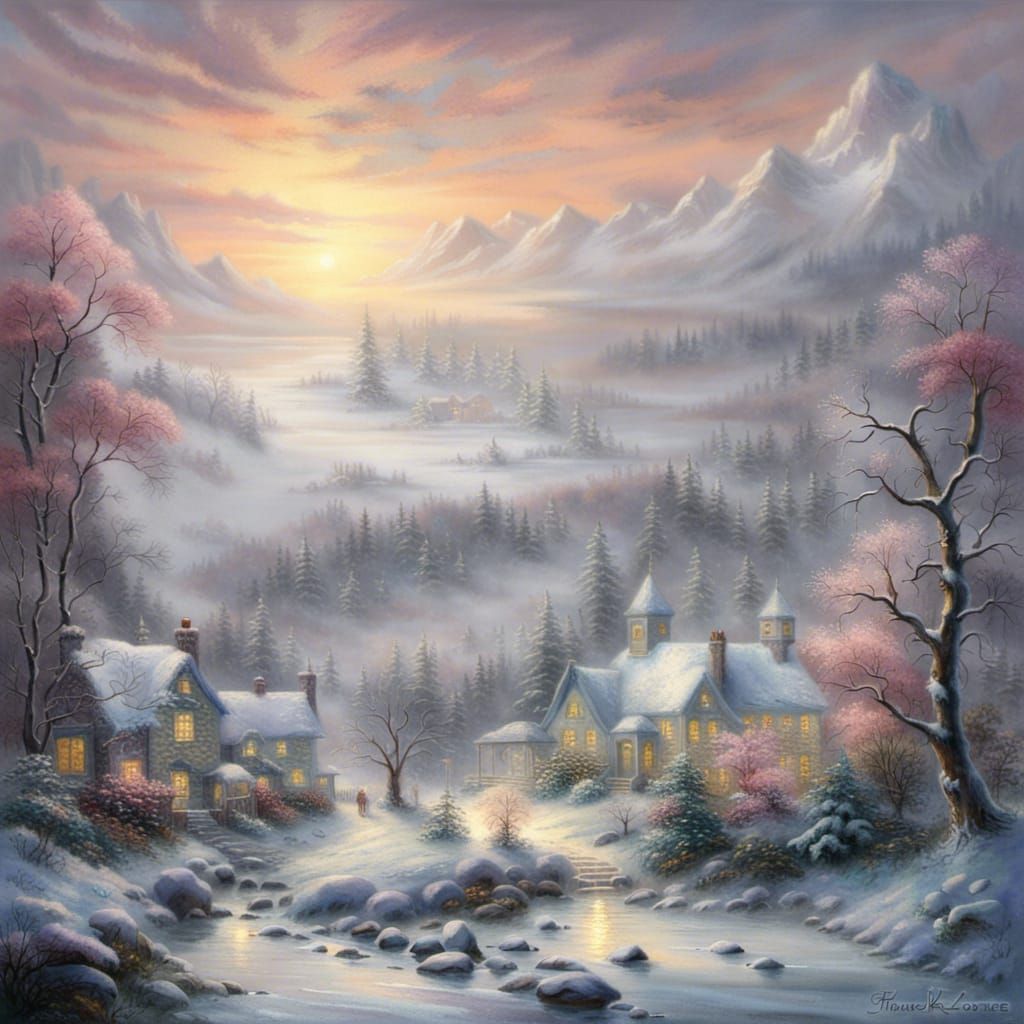 Ethereal Icy Landscape in Fantasy Style