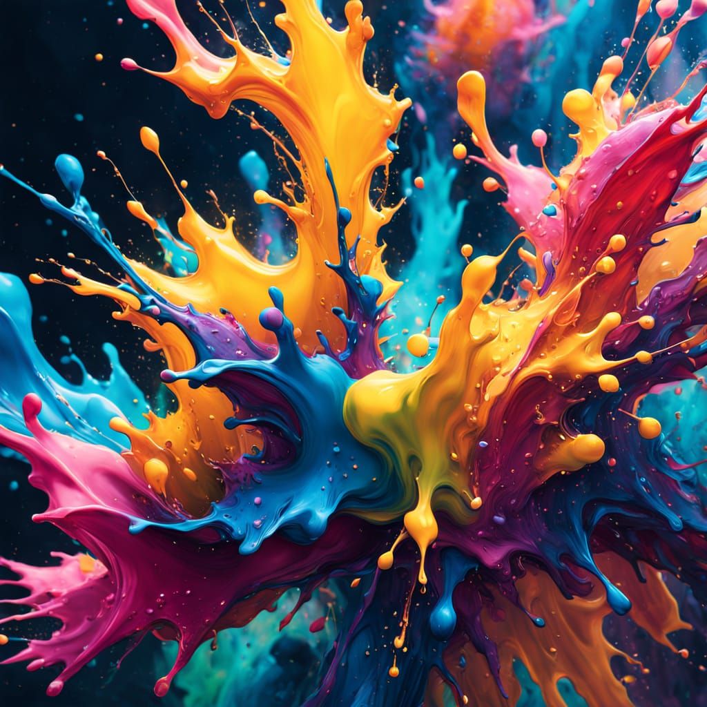 Vibrant Splatters of Color in Dynamic Movement