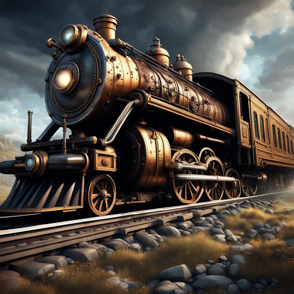 Steampunk Drillmaster Leading Mechanical Minions