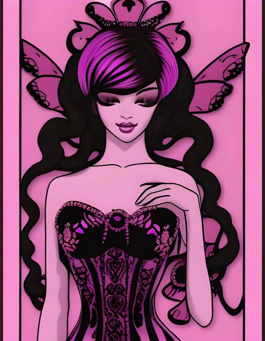 Melancholic Purple-Eyed Woman in Pop Art Style