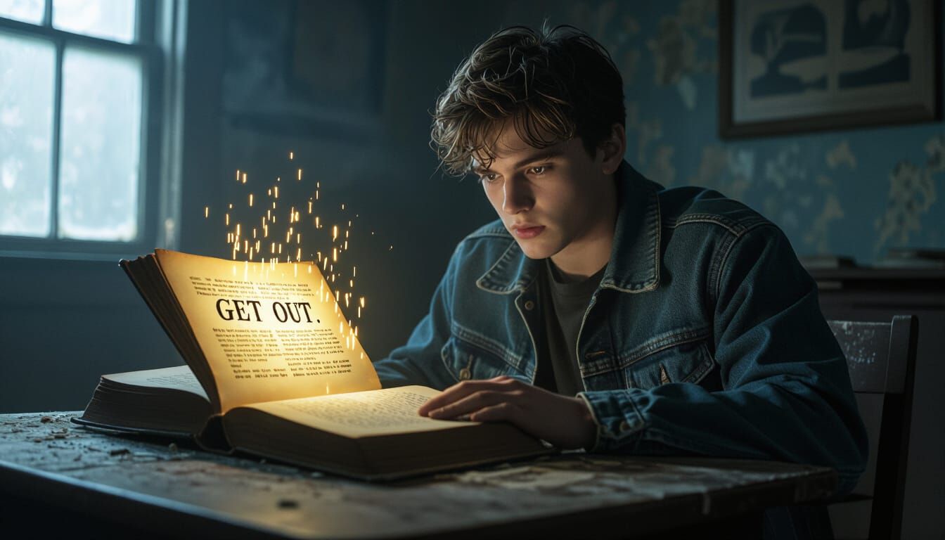 Student Reads Ominous 'GET OUT' Message in Haunted Book