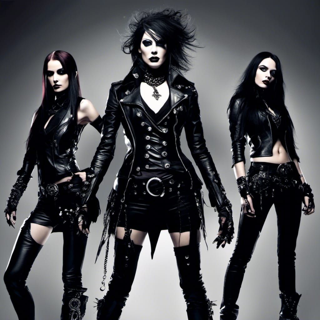 Gothic Rock Girl Band in Concert