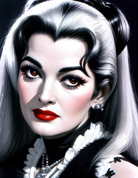 Lily Munster Portrait with Realistic Rendering