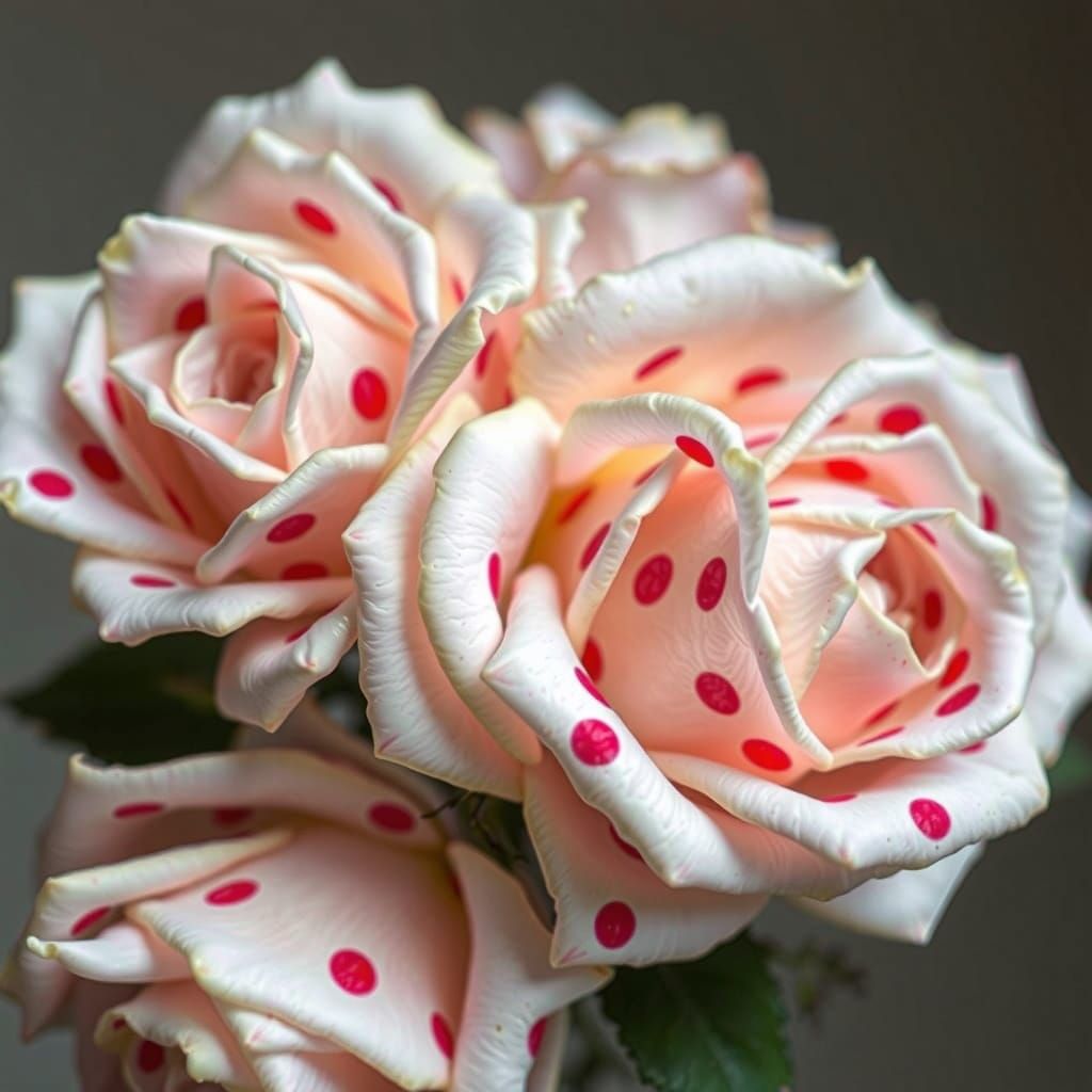 Polka Dot Roses in Hyper-Realistic Style