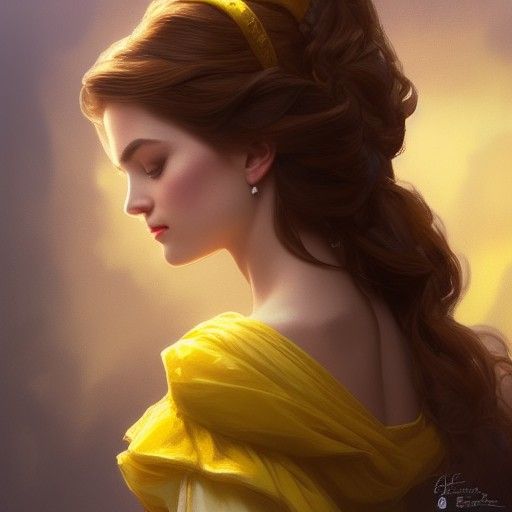 Belle Portrait in Art Nouveau Style