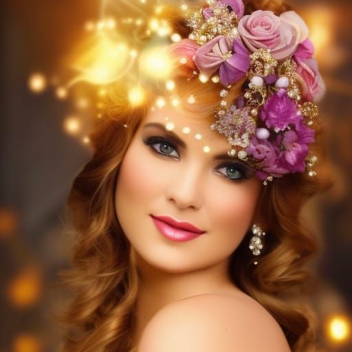 Rococo Flower Woman with Dynamic Lighting