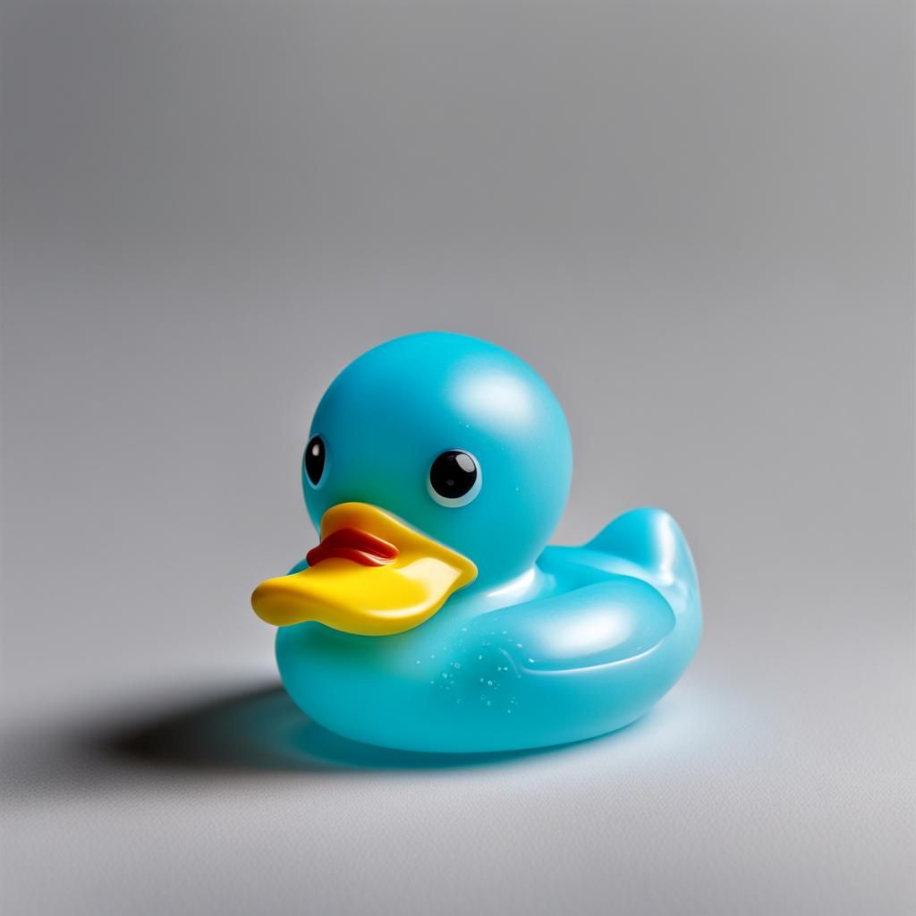Light Blue Rubber Duck Silica Gel Sculpture