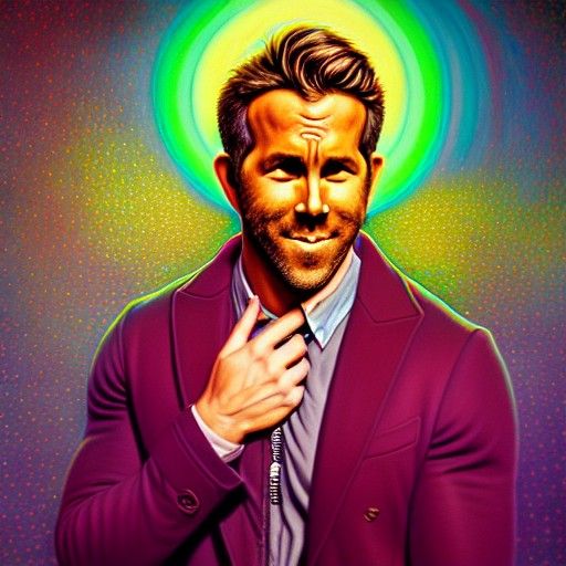 Luminous Portrait with Colorful Sparkles in Oil