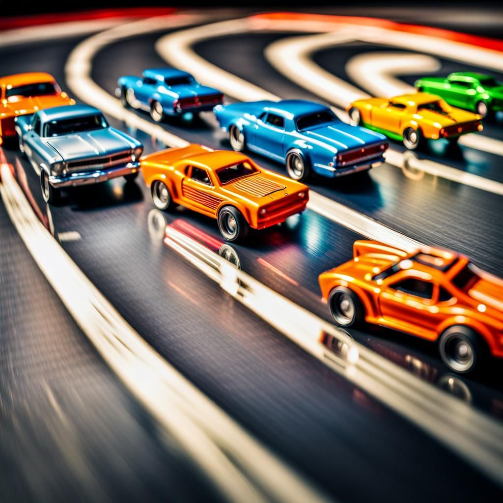 Hyperrealistic Hot Wheels Race to the Finish