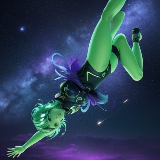 Immortal Human's Backflip in Anime Style