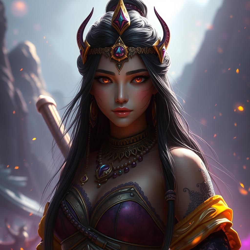 Beautiful Jin Woman Aicha Kandicha: Dark Fantasy Art