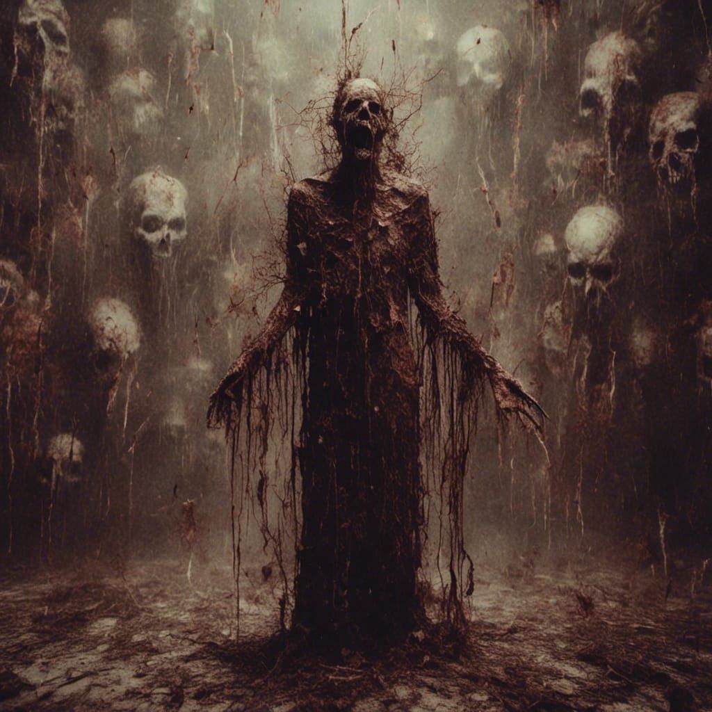 Macabre Image of Anxiety and Unease