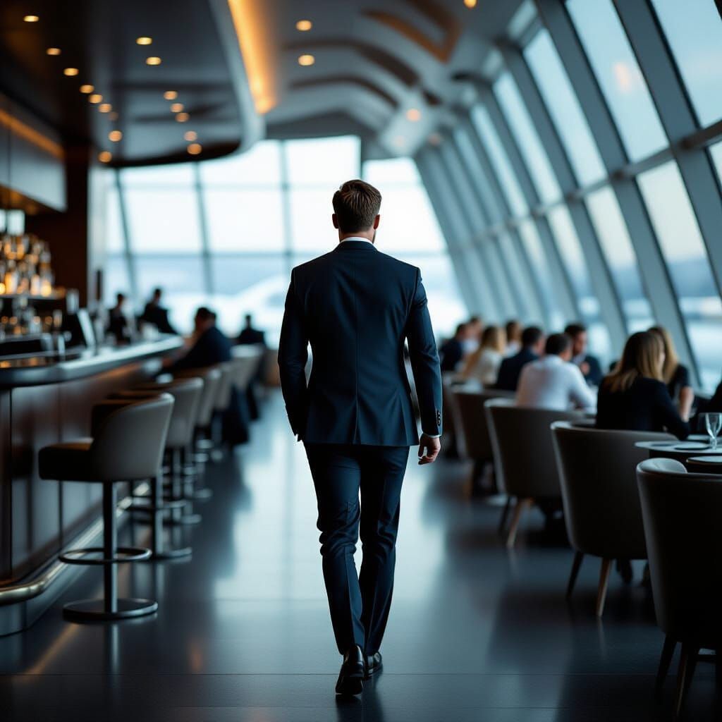 Man Walks to Bar in Airbus A380